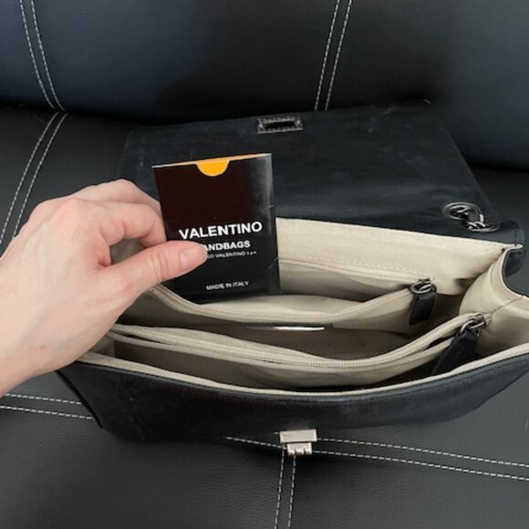 Mario Valentino Black  Leather Quilted Crossbody - Picture 4 of 5